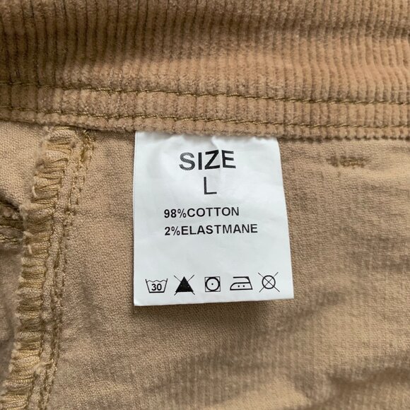 Jeanir Corduroy Tan Midi Skirt Cottagecore Twee Prairie Coastal Cowgirl Boho - Picture 11 of 15